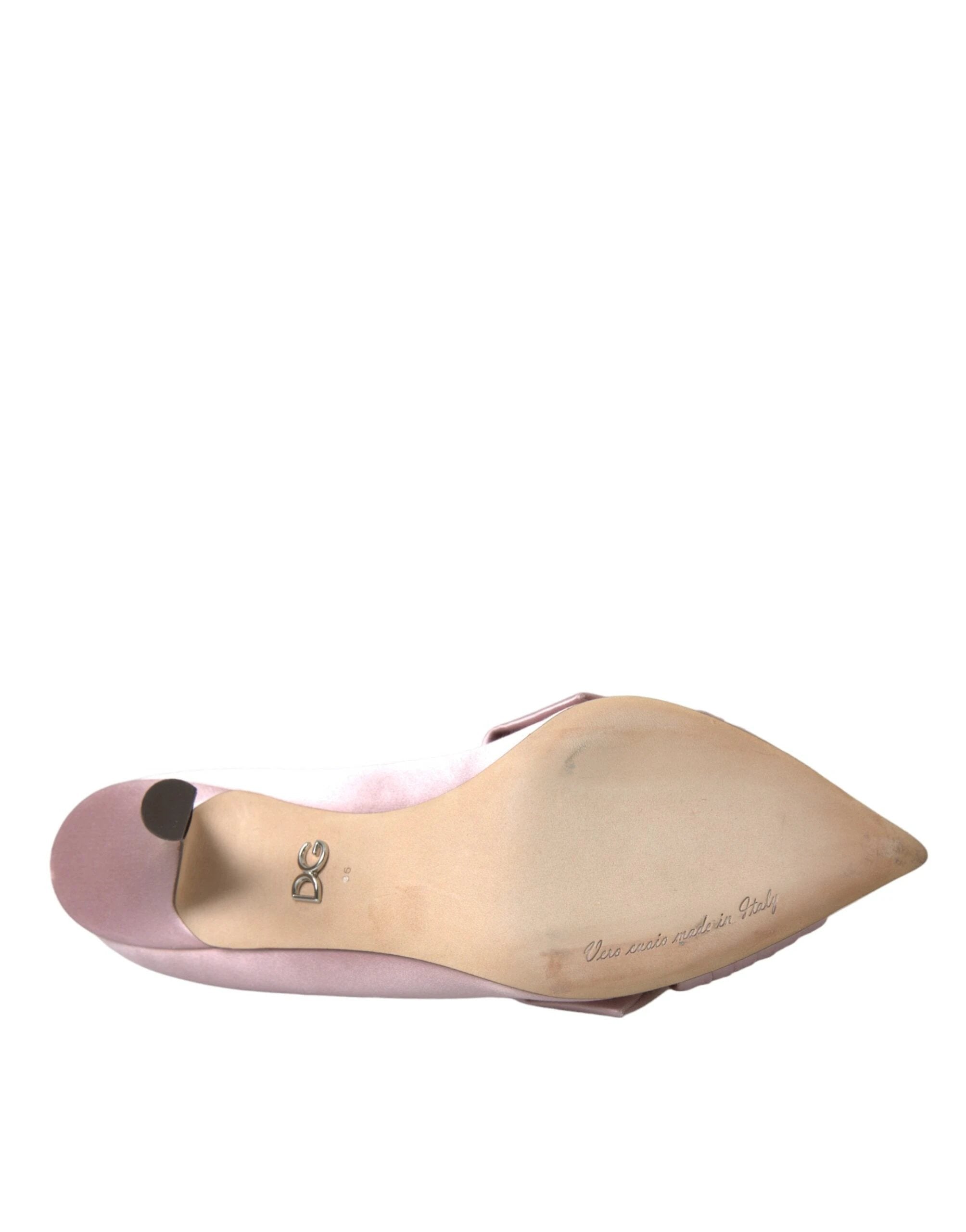 Dolce & Gabbana Pink Satin Crystal High Heels Pumps Shoes by Dolce & Gabbana