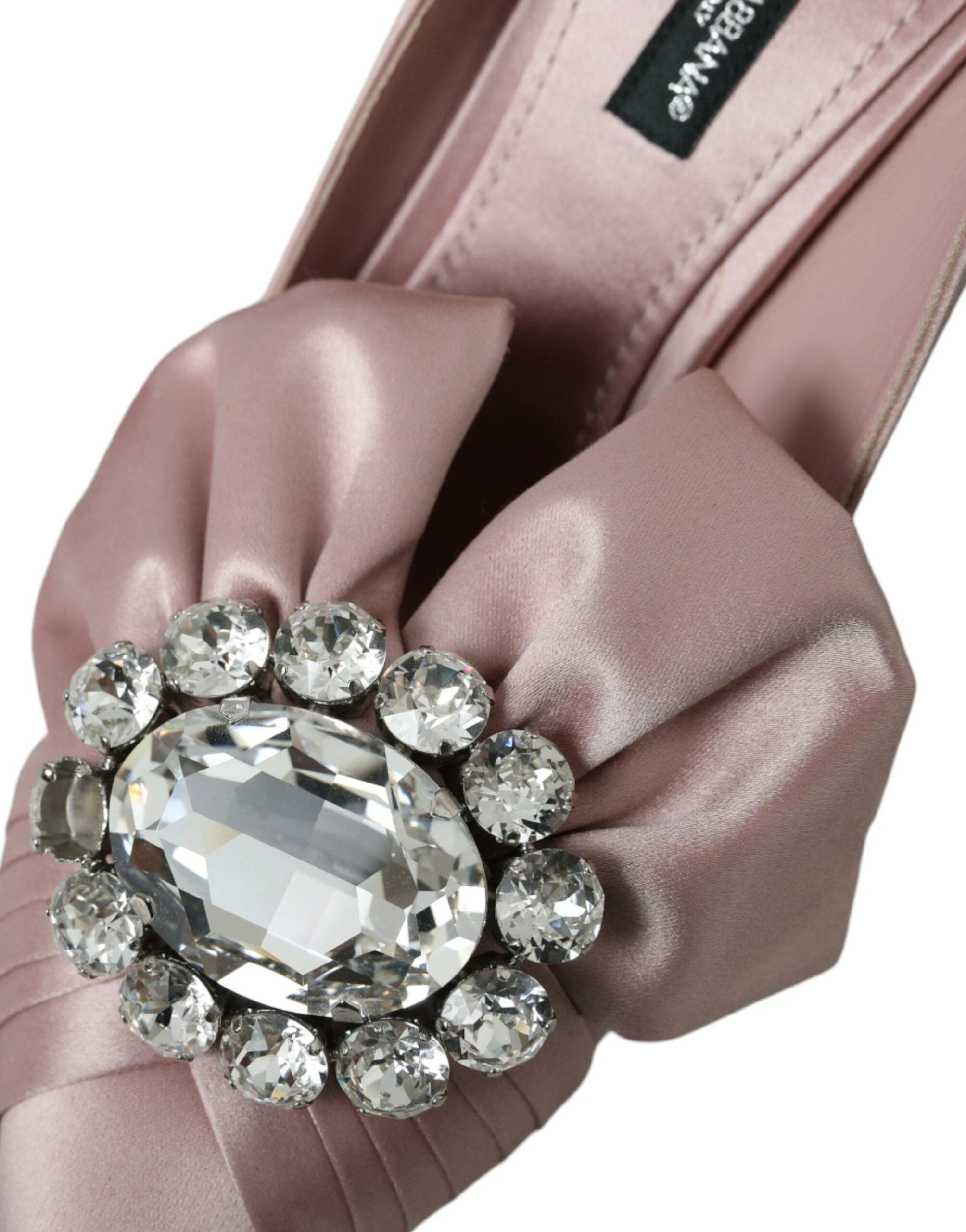 Dolce & Gabbana Pink Satin Crystal High Heels Pumps Shoes by Dolce & Gabbana