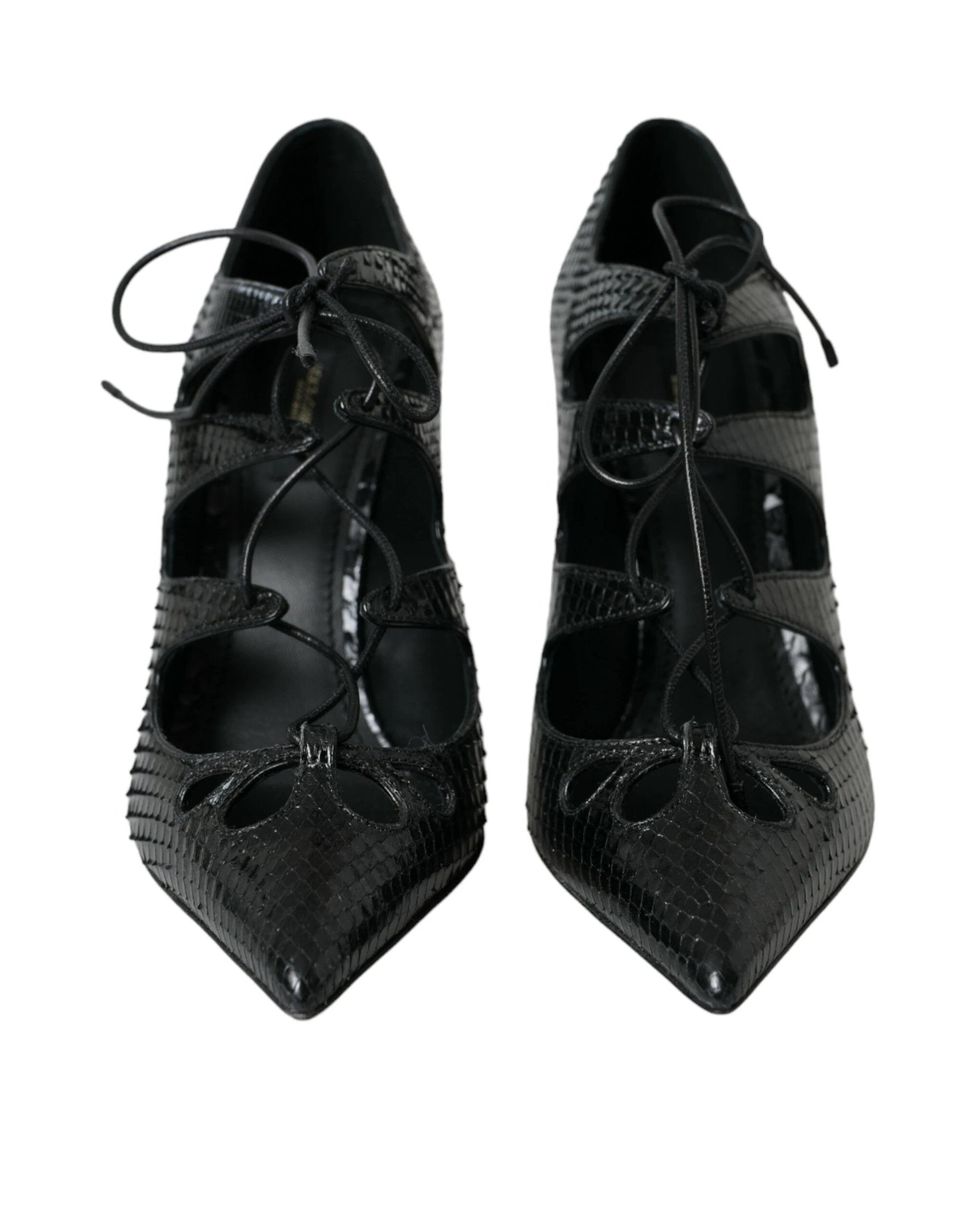 Dolce & Gabbana Black Python Leather Mary Jane Pumps Shoes by Dolce & Gabbana