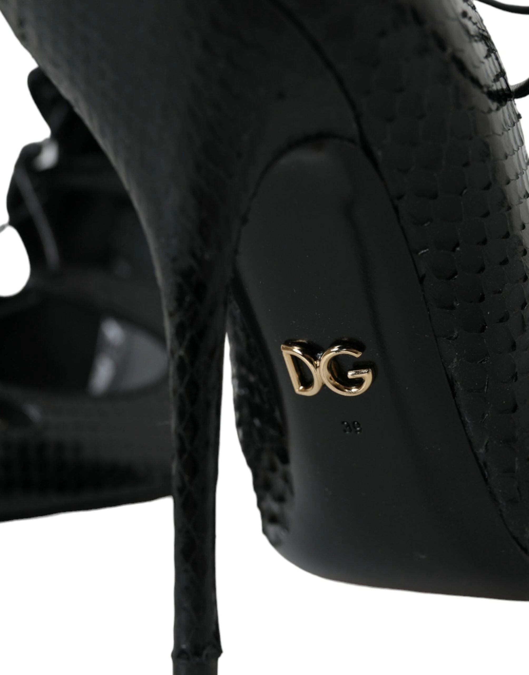 Dolce & Gabbana Black Python Leather Mary Jane Pumps Shoes by Dolce & Gabbana