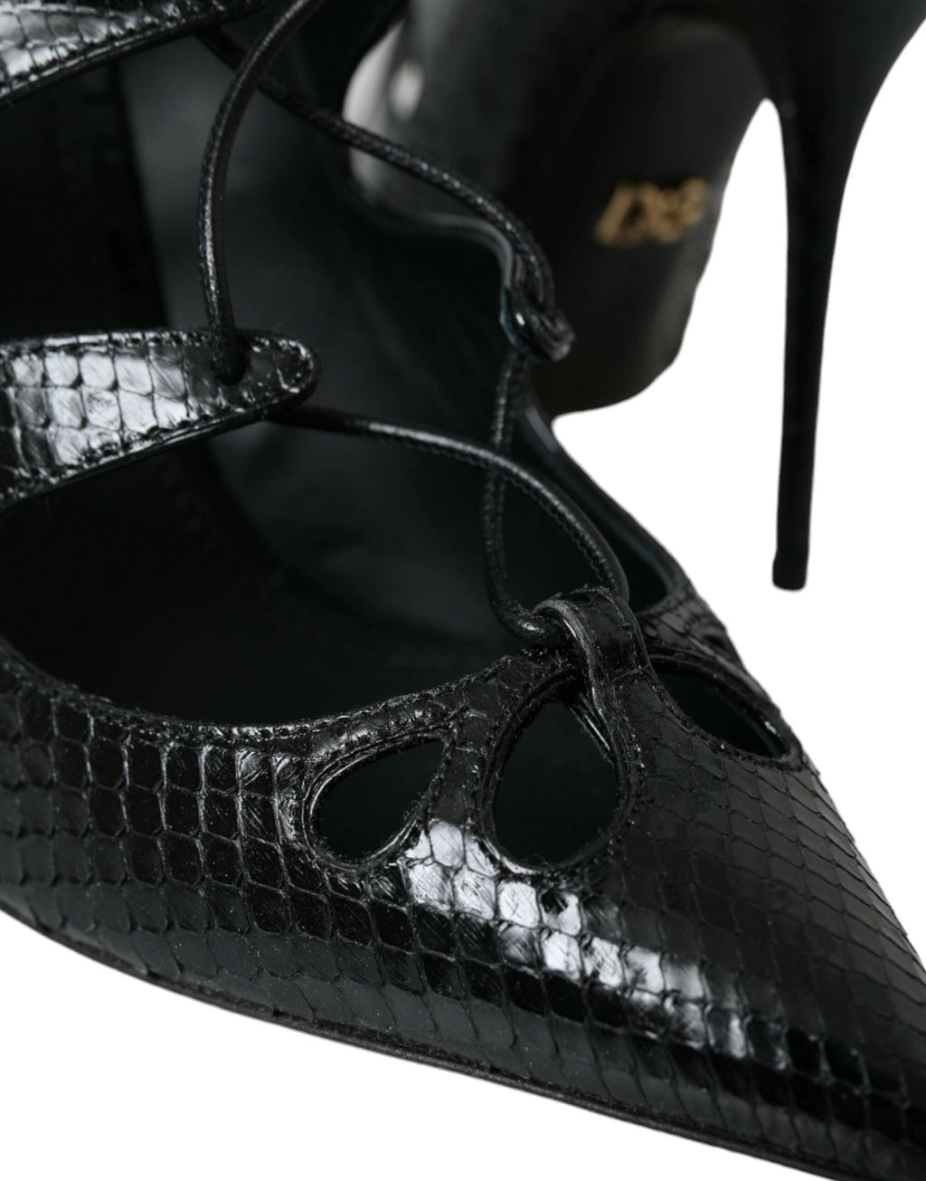 Dolce & Gabbana Black Python Leather Mary Jane Pumps Shoes by Dolce & Gabbana