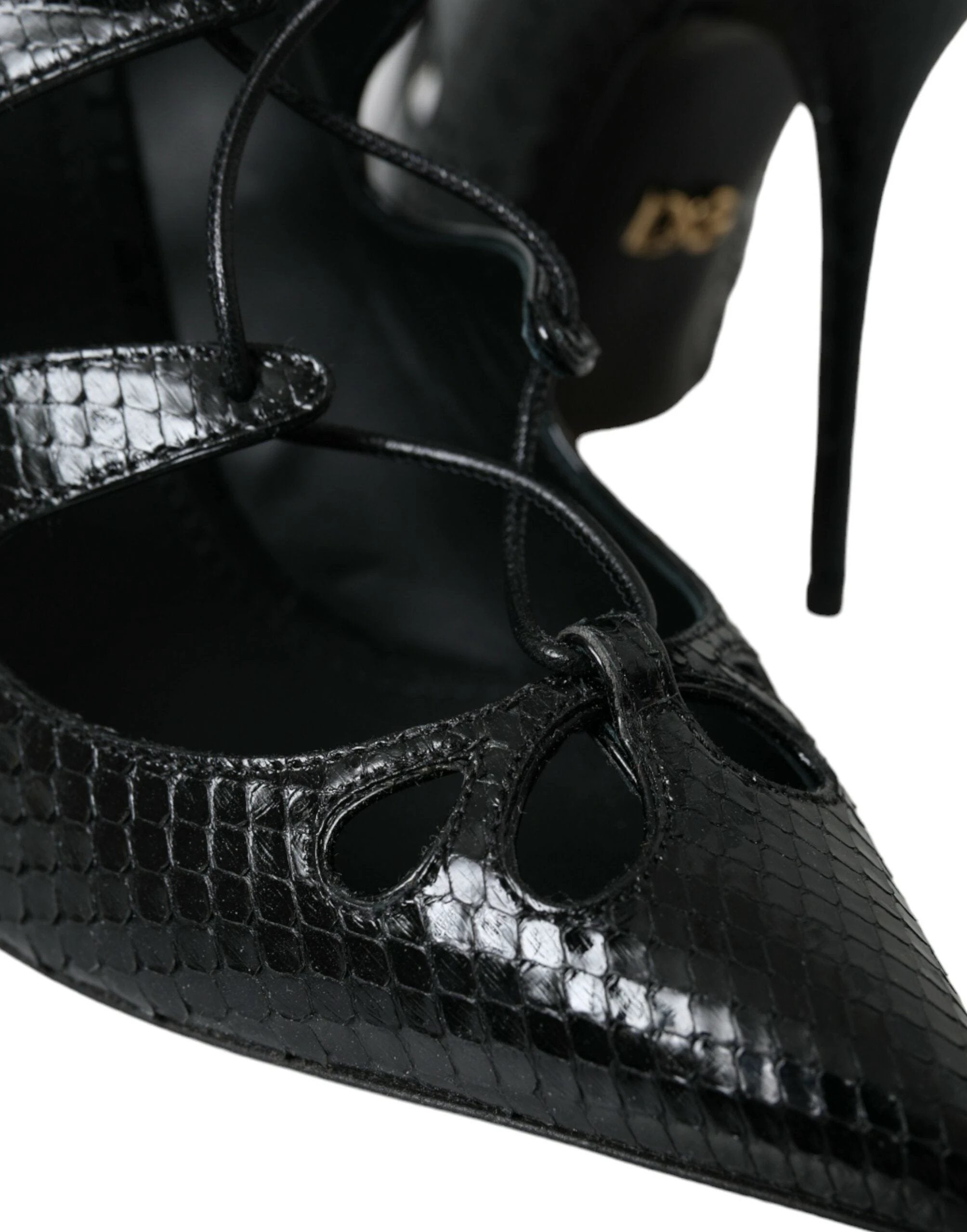 Dolce & Gabbana Black Python Leather Mary Jane Pumps Shoes by Dolce & Gabbana