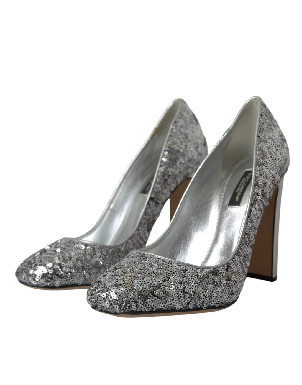 Dolce & Gabbana Silver Sequin Embellished Heels Pumps Shoes by Dolce & Gabbana