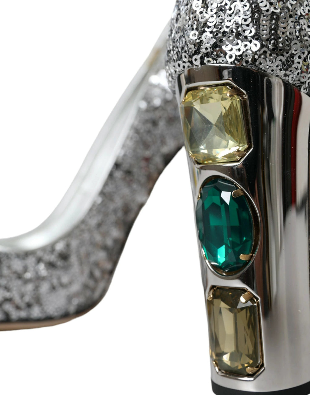 Dolce & Gabbana Silver Sequin Embellished Heels Pumps Shoes by Dolce & Gabbana