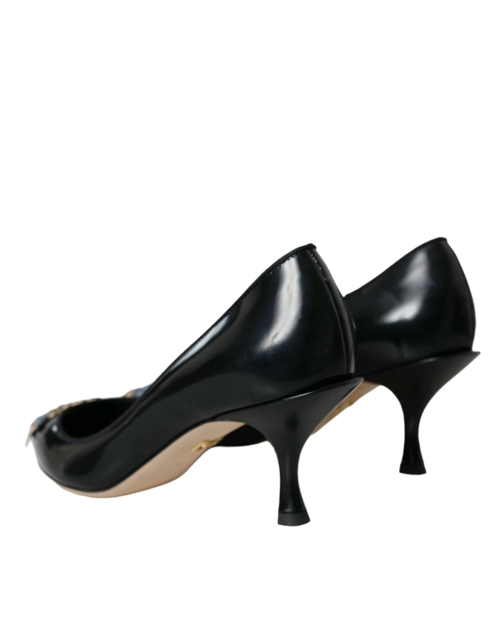 Dolce & Gabbana Black Leather BOOM Patch Heels Pumps Shoes by Dolce & Gabbana