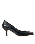 Dolce & Gabbana Black Leather BOOM Patch Heels Pumps Shoes by Dolce & Gabbana