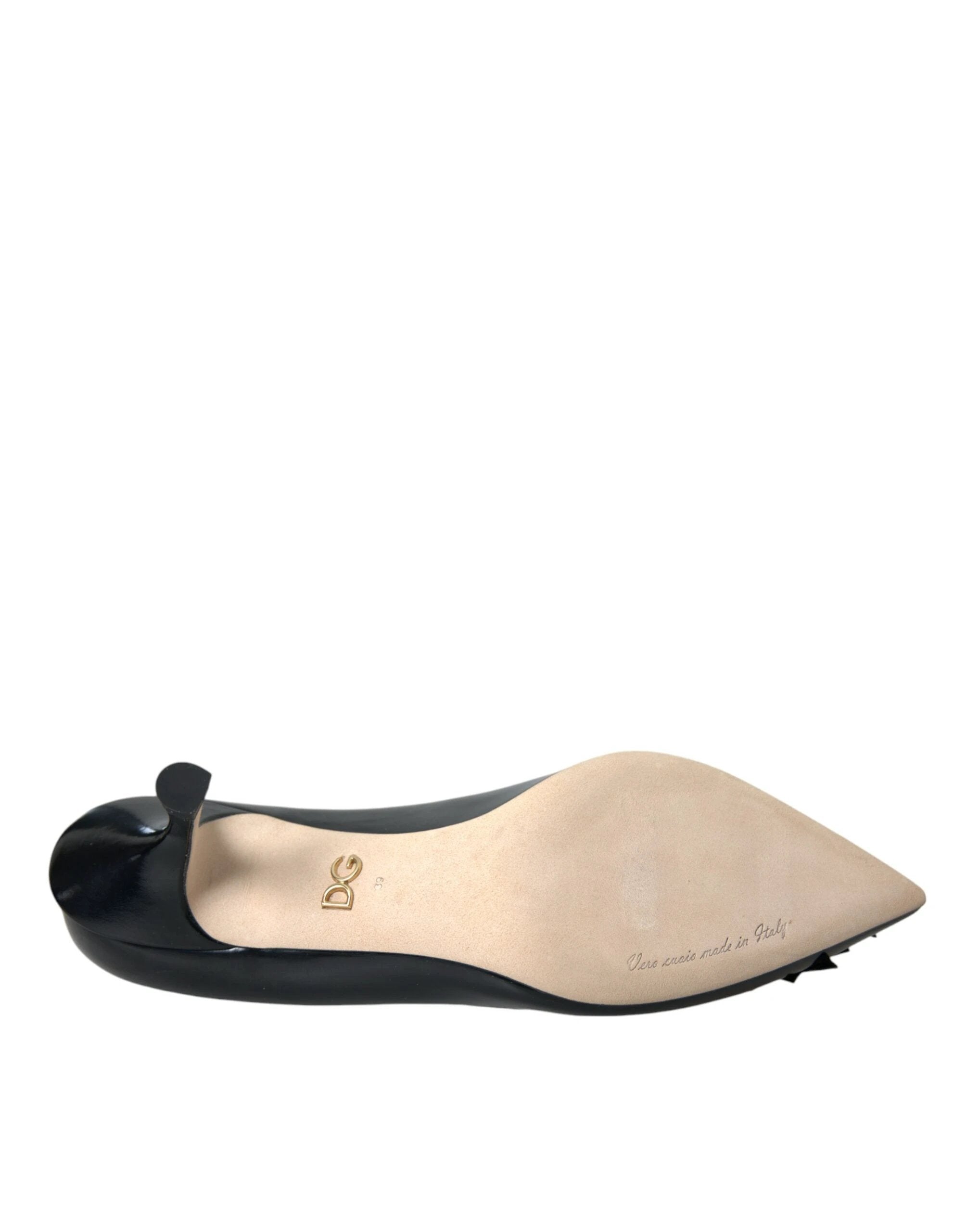 Dolce & Gabbana Black Leather BOOM Patch Heels Pumps Shoes by Dolce & Gabbana