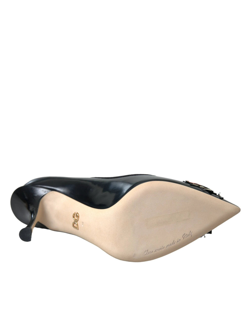 Dolce & Gabbana Black Leather WOW Patch Heels Pumps Shoes by Dolce & Gabbana