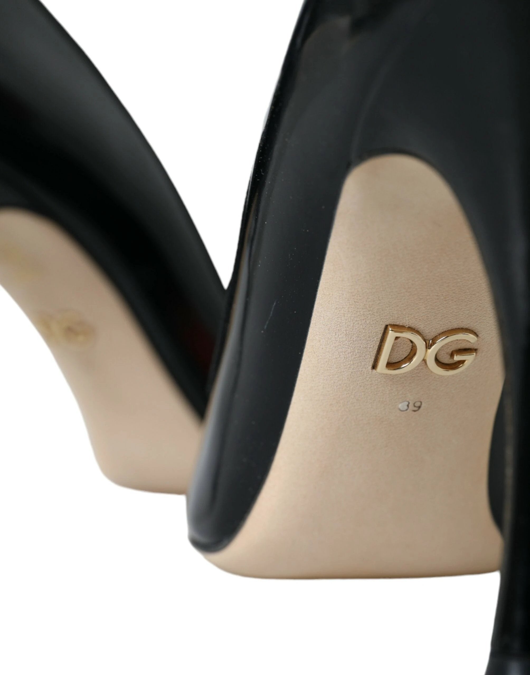 Dolce & Gabbana Black Leather WOW Patch Heels Pumps Shoes by Dolce & Gabbana