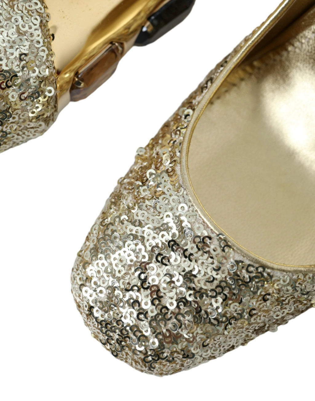 Dolce & Gabbana Gold Sequin Crystal Heels Pumps Shoes by Dolce & Gabbana