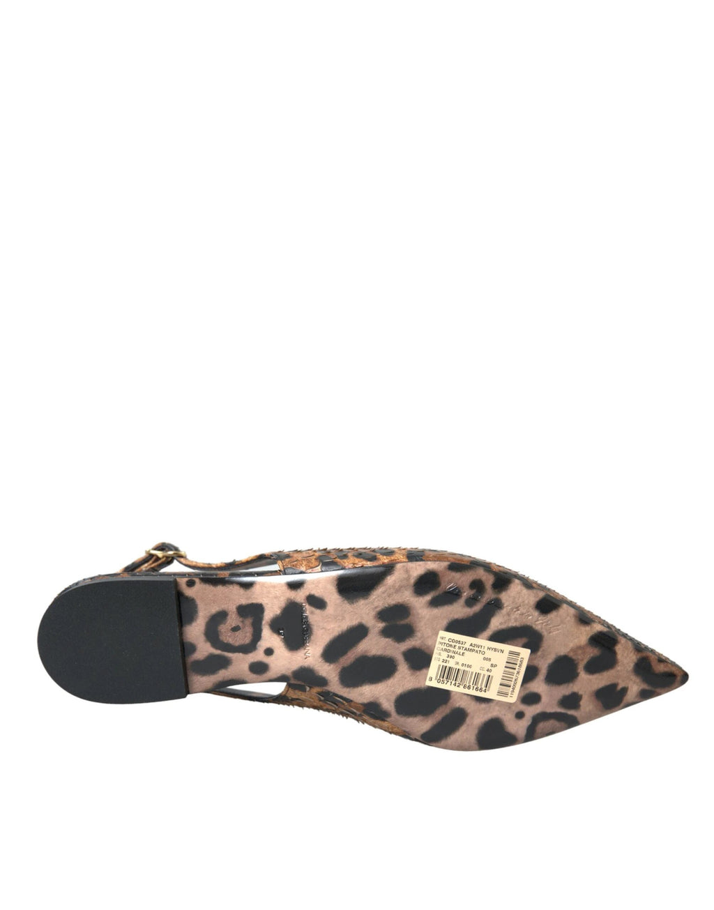 Dolce & Gabbana Brown Leopard Exotic Skin Slingback Shoes by Dolce & Gabbana