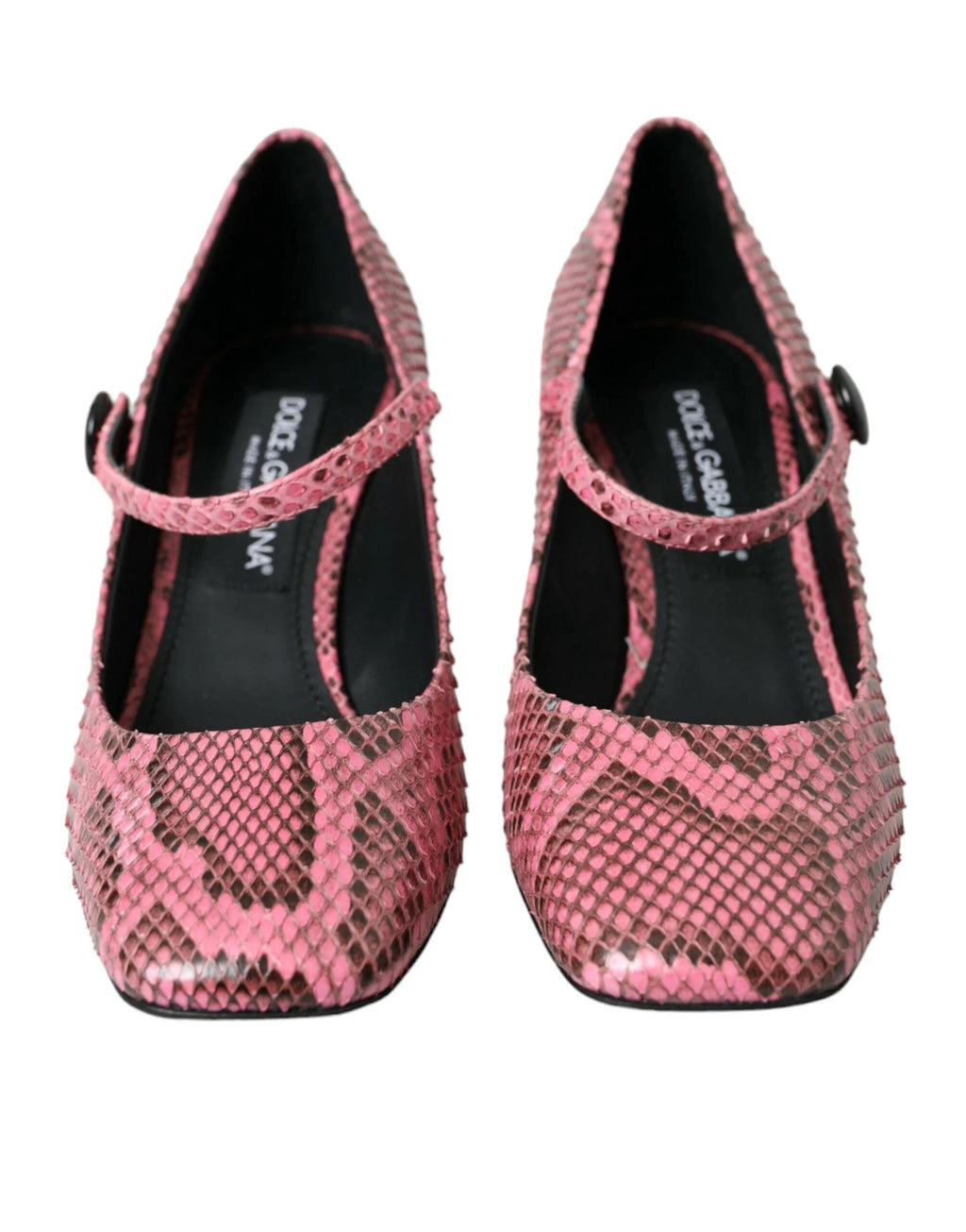 Dolce & Gabbana Pink Python Leather Mary Jane Heels Shoes by Dolce & Gabbana