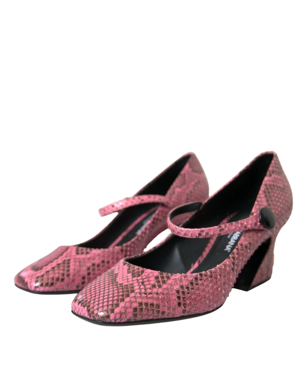 Dolce & Gabbana Pink Python Leather Mary Jane Heels Shoes by Dolce & Gabbana