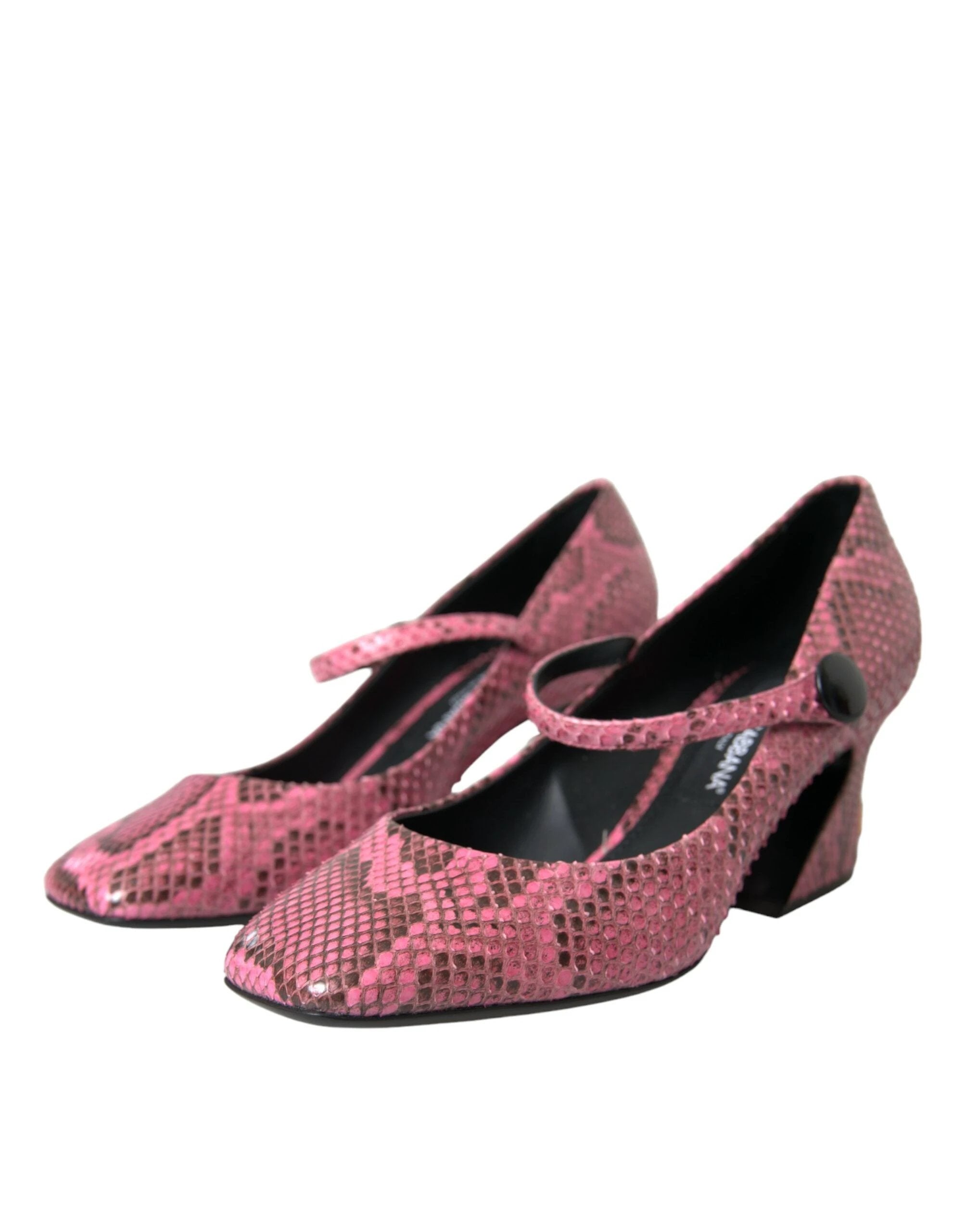 Dolce & Gabbana Pink Python Leather Mary Jane Heels Shoes by Dolce & Gabbana