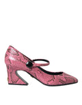 Dolce & Gabbana Pink Python Leather Mary Jane Heels Shoes by Dolce & Gabbana