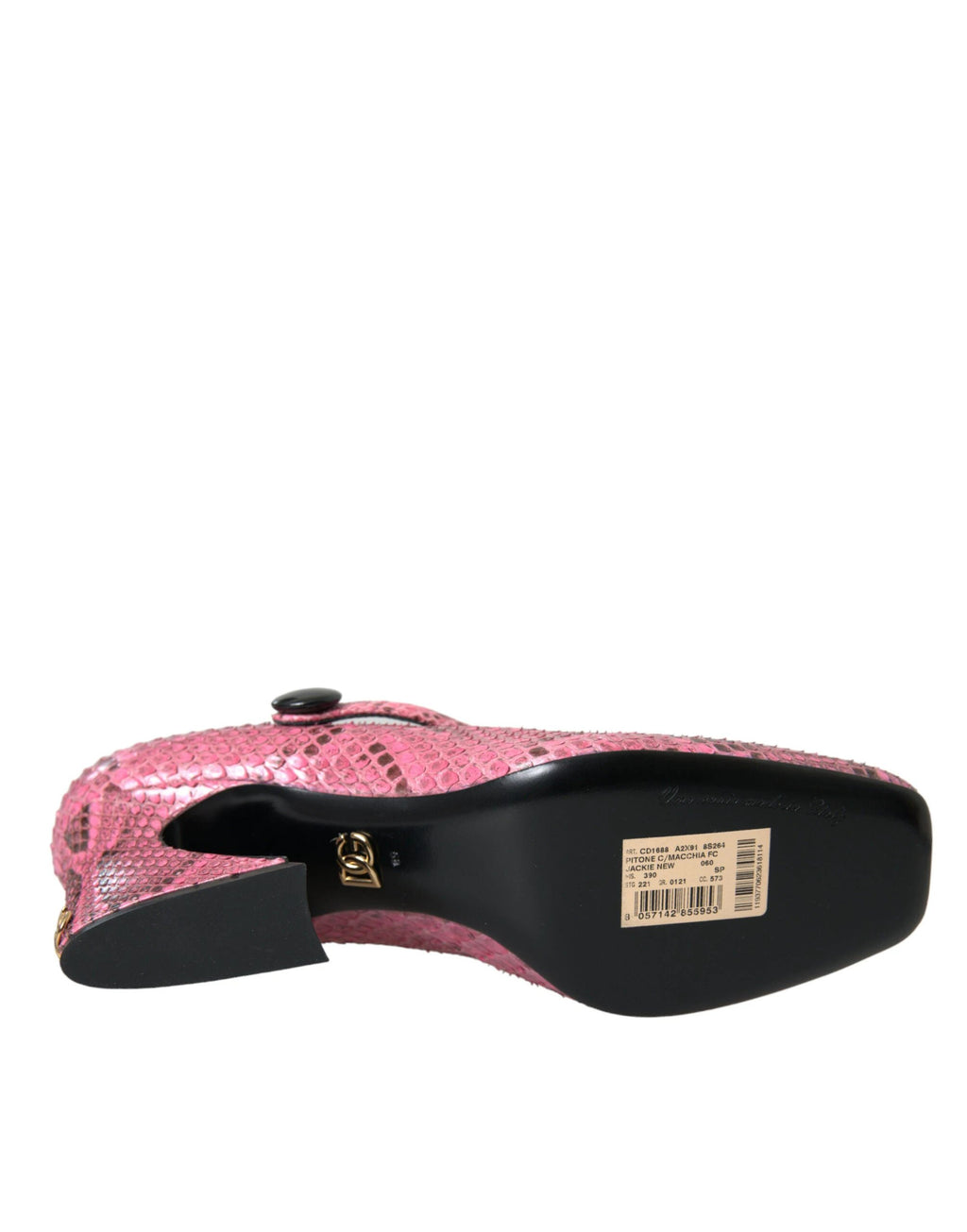 Dolce & Gabbana Pink Python Leather Mary Jane Heels Shoes by Dolce & Gabbana
