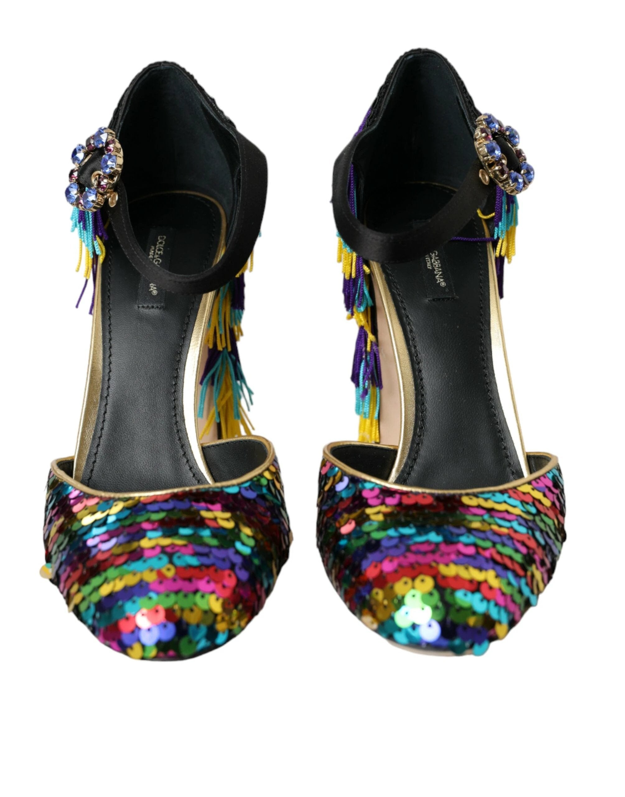 Dolce & Gabbana Multicolor Sequin Crystal Mary Jane Shoes by Dolce & Gabbana