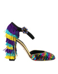 Dolce & Gabbana Multicolor Sequin Crystal Mary Jane Shoes by Dolce & Gabbana