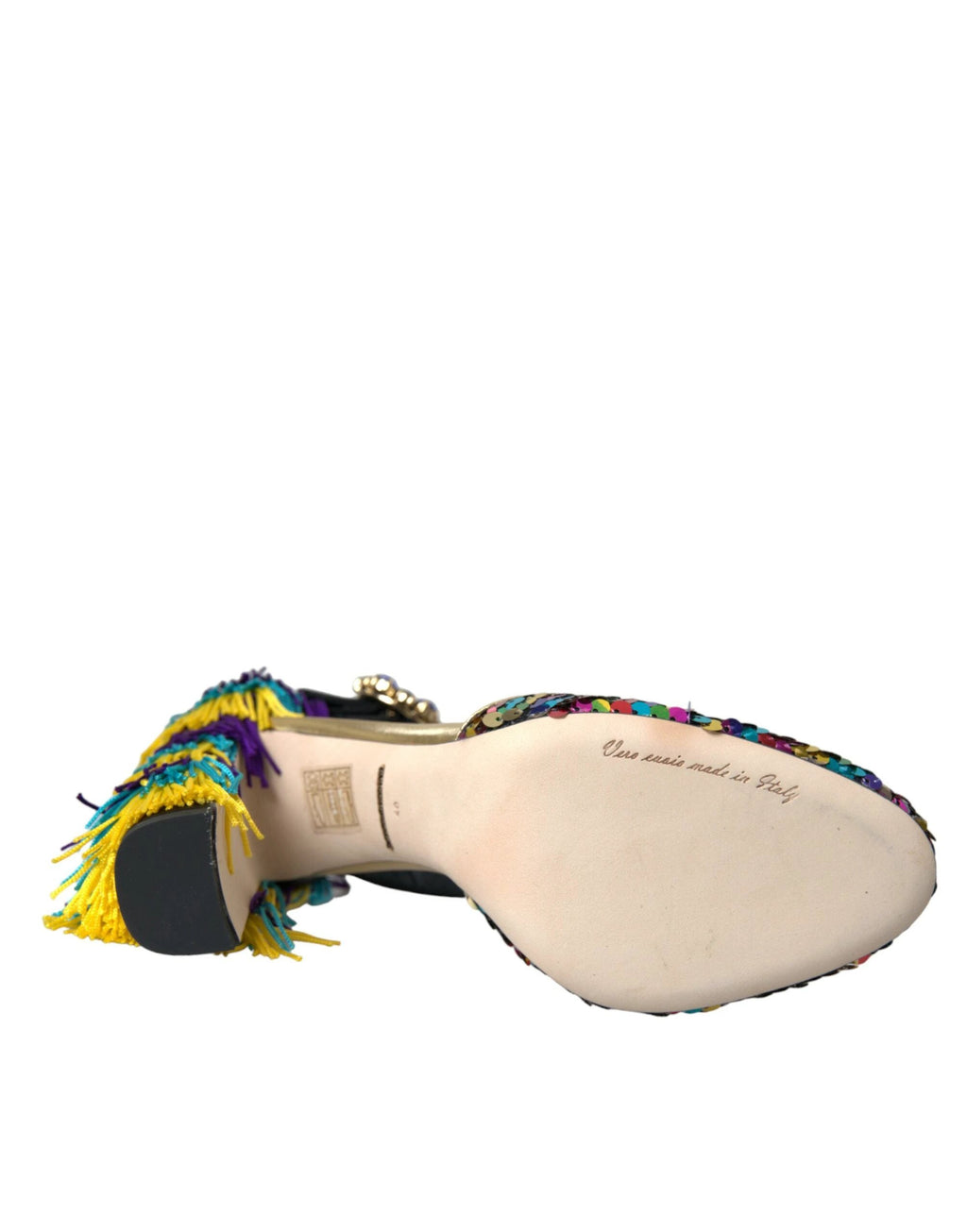 Dolce & Gabbana Multicolor Sequin Crystal Mary Jane Shoes by Dolce & Gabbana