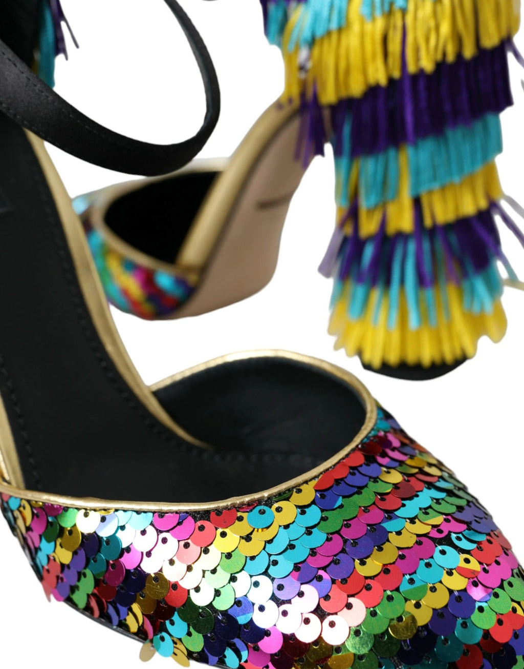 Dolce & Gabbana Multicolor Sequin Crystal Mary Jane Shoes by Dolce & Gabbana