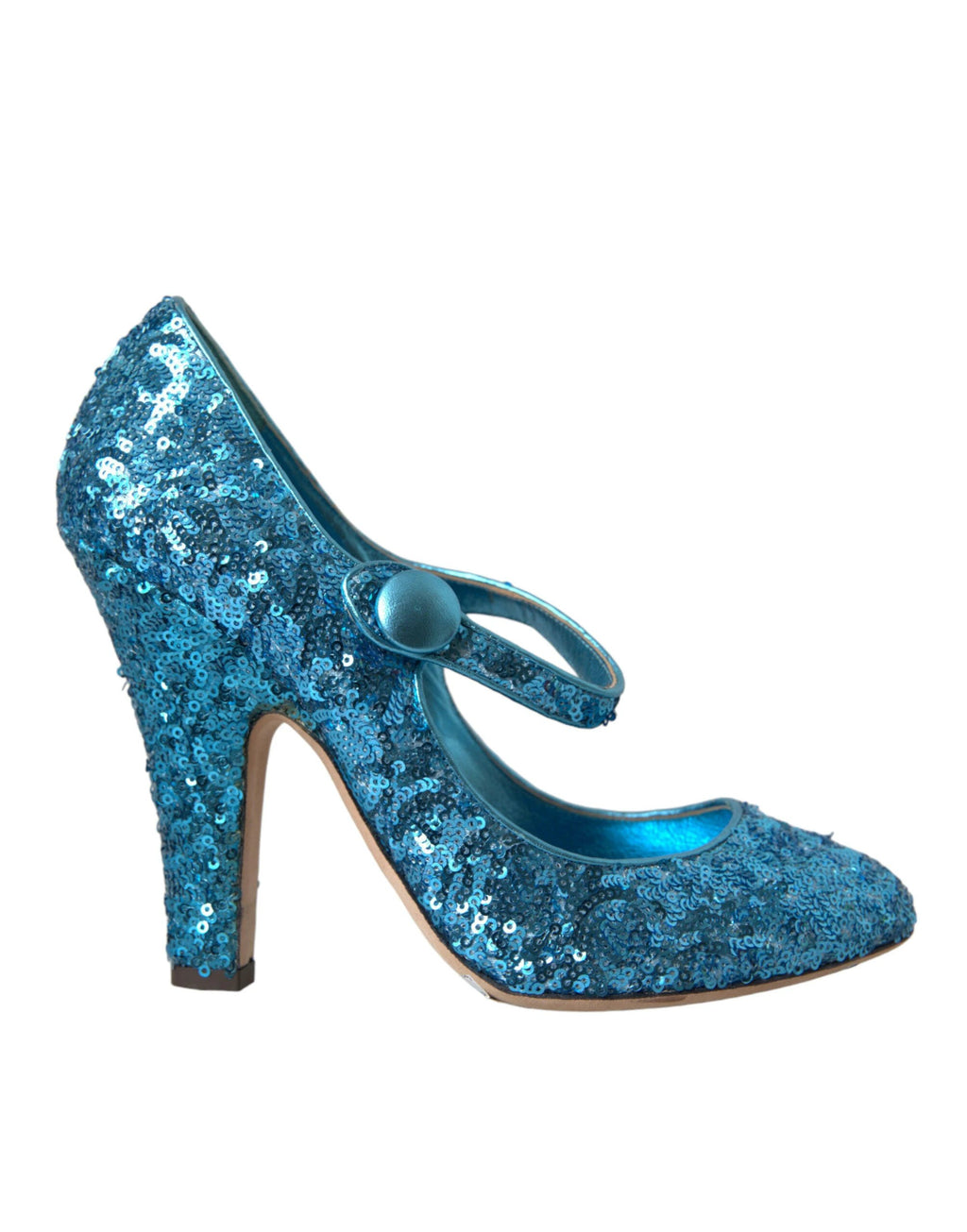 Dolce & Gabbana Blue Sequin Mary Jane Pumps High Heels Shoes by Dolce & Gabbana