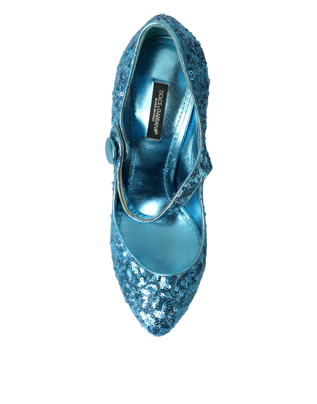 Dolce & Gabbana Blue Sequin Mary Jane Pumps High Heels Shoes by Dolce & Gabbana