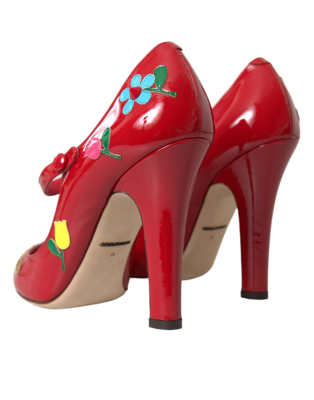 Dolce & Gabbana Red Leather Embellished Mary Jane Pumps Heels Shoes by Dolce & Gabbana