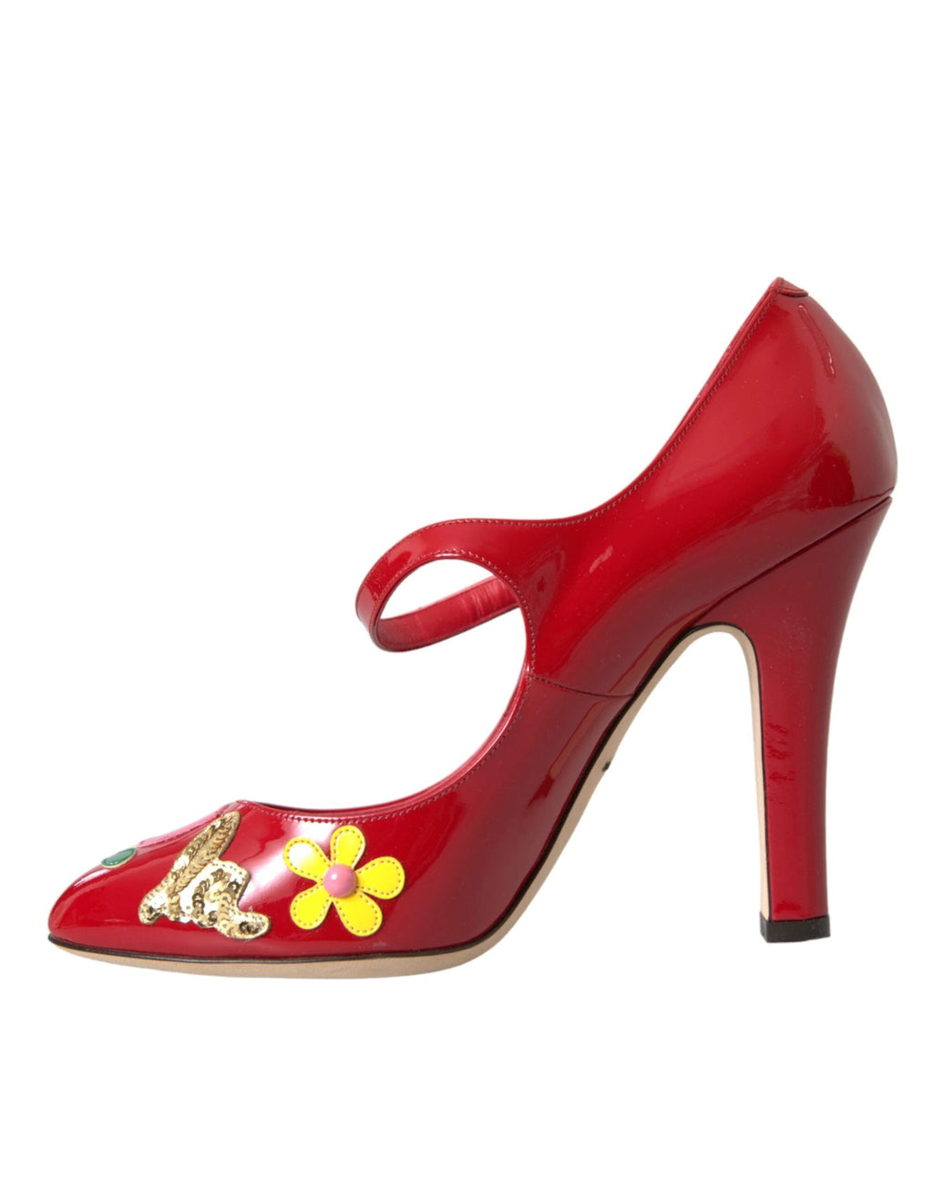 Dolce & Gabbana Red Leather Embellished Mary Jane Pumps Heels Shoes by Dolce & Gabbana