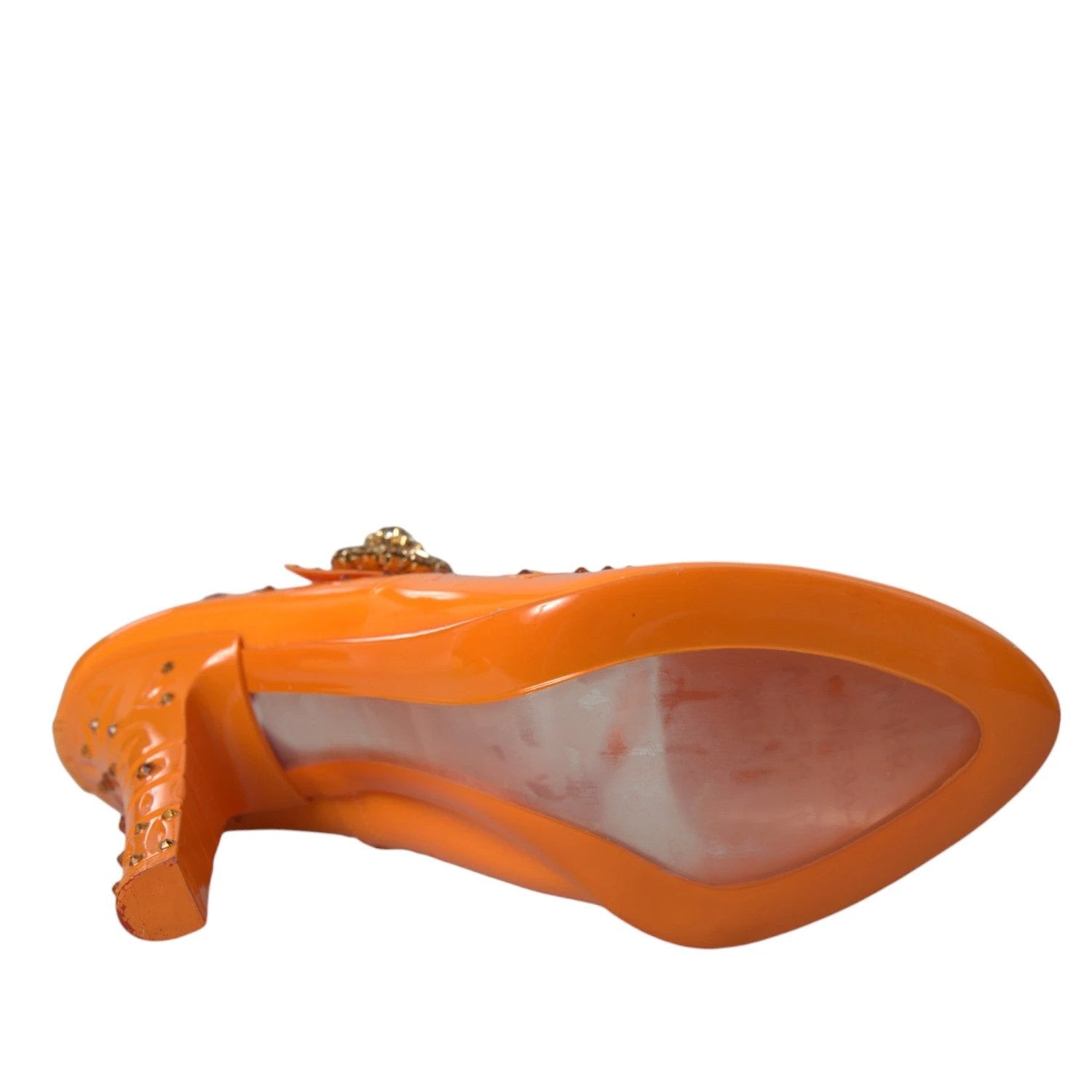 Dolce & Gabbana Orange CINDERELLA Floral Crystal Pumps Shoes by Dolce & Gabbana
