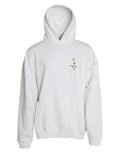 Balenciaga White Cotton Logo Hooded Pullover Sweatshirt Sweater by Balenciaga