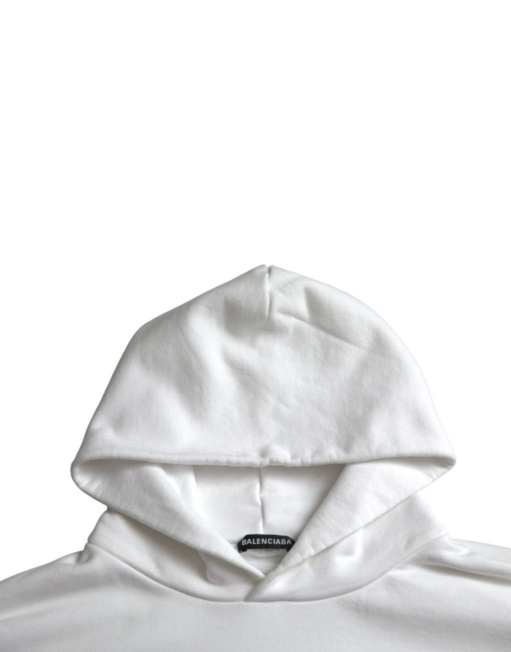 Balenciaga White Cotton Logo Hooded Pullover Sweatshirt Sweater by Balenciaga