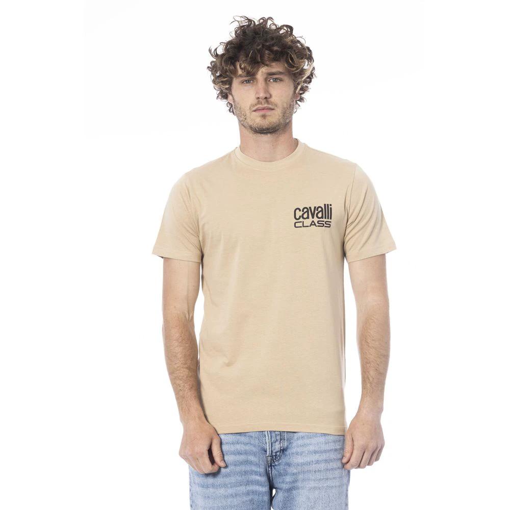 Cavalli Class Beige Cotton Men T-Shirt by Cavalli Class