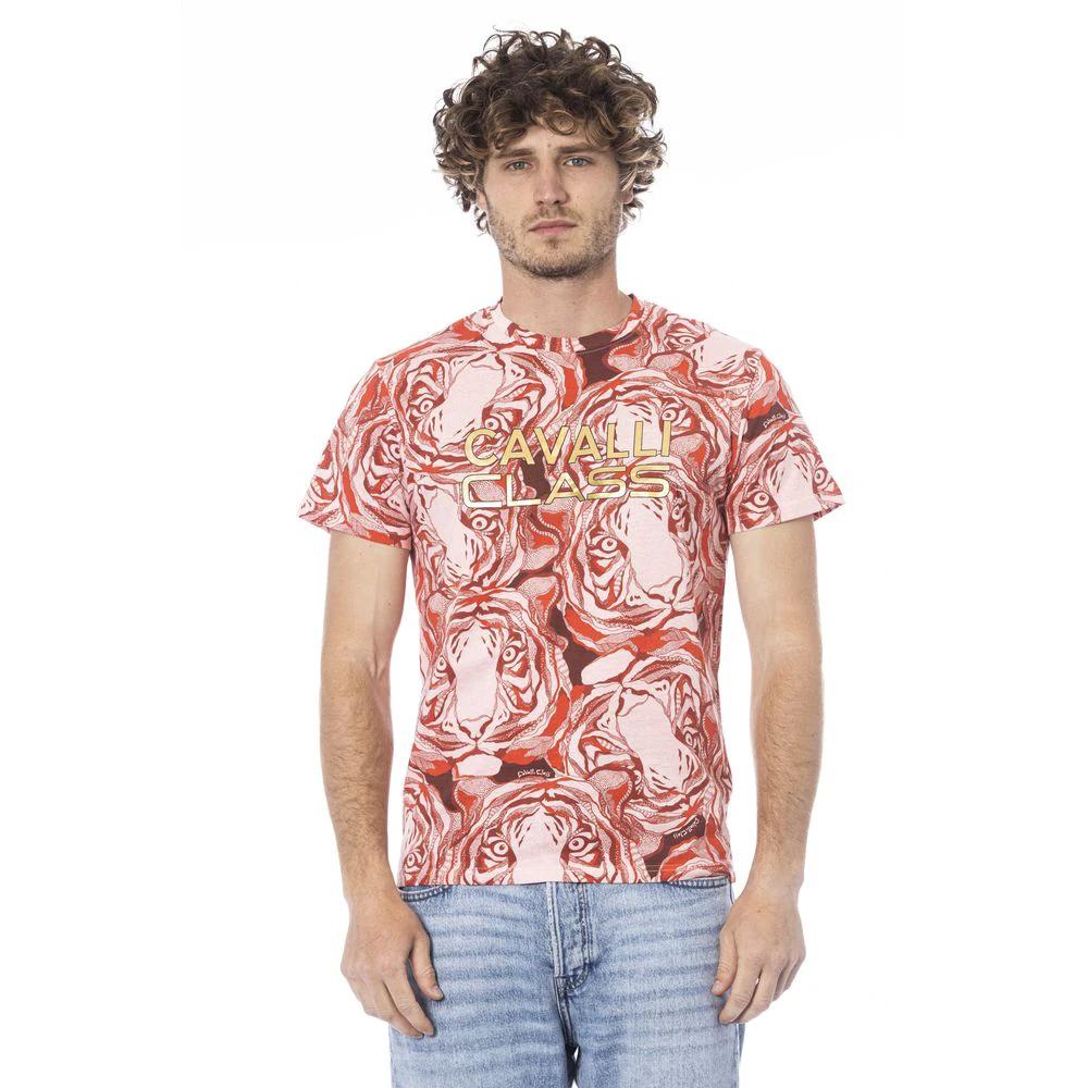 Cavalli Class Red Cotton Men T-Shirt by Cavalli Class