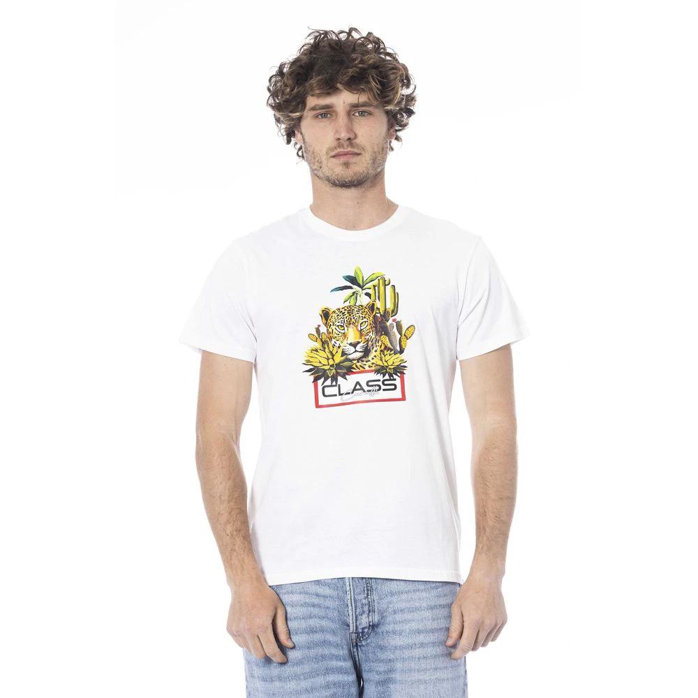 Cavalli Class White Cotton Men T-Shirt by Cavalli Class