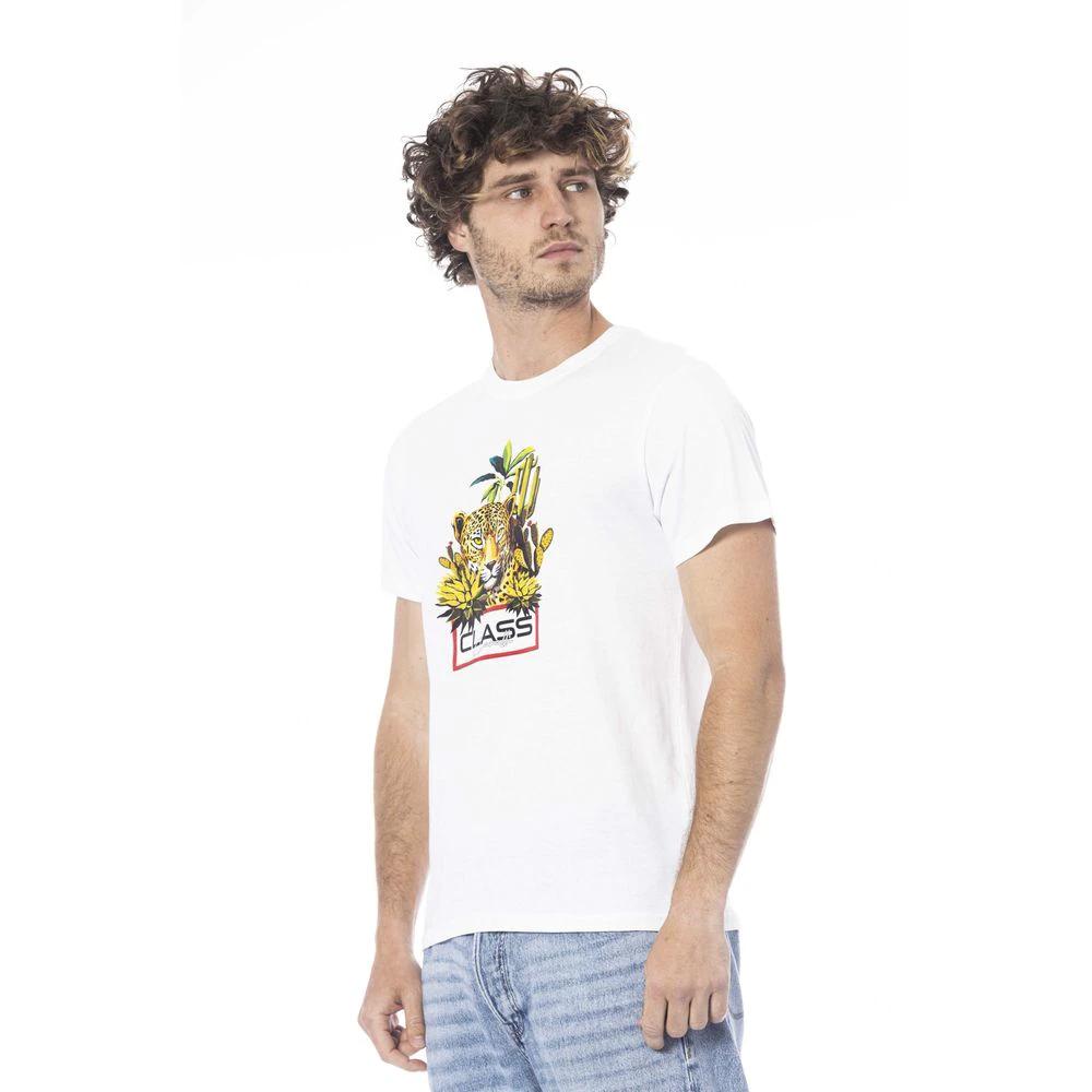 Cavalli Class White Cotton Men T-Shirt by Cavalli Class