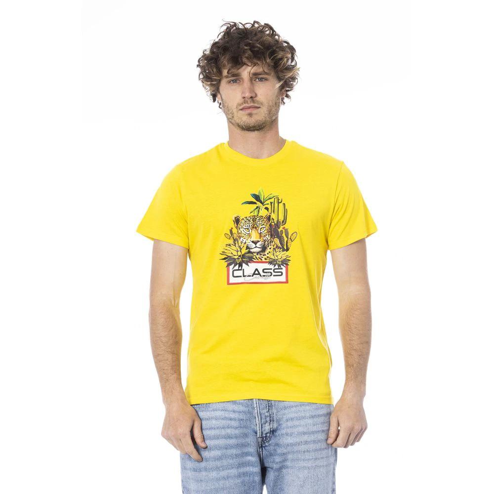 Cavalli Class Yellow Cotton Men T-Shirt by Cavalli Class