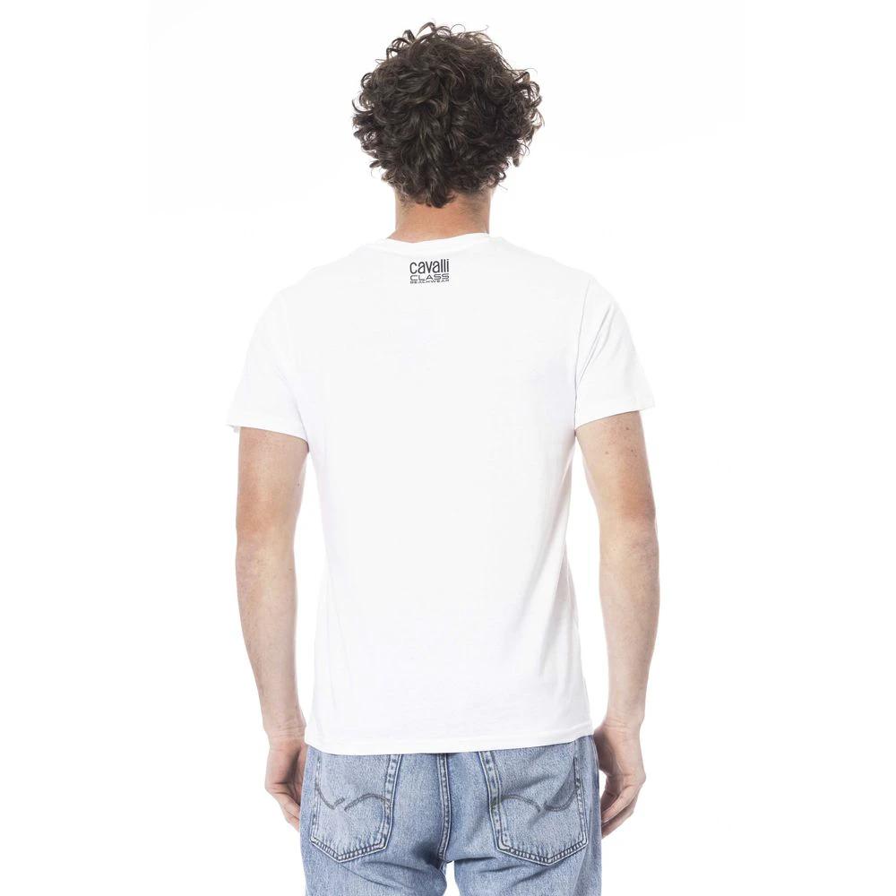 Cavalli Class White Cotton Men T-Shirt by Cavalli Class