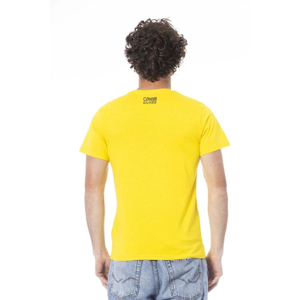 Cavalli Class Yellow Cotton Men T-Shirt by Cavalli Class