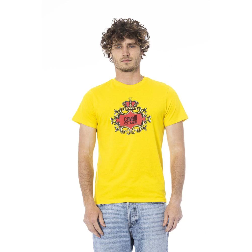 Cavalli Class Yellow Cotton Men T-Shirt by Cavalli Class
