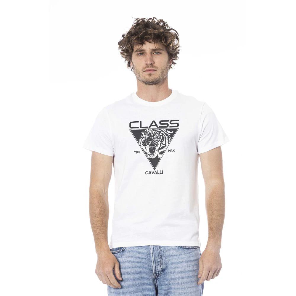 Cavalli Class White Cotton Men T-Shirt by Cavalli Class