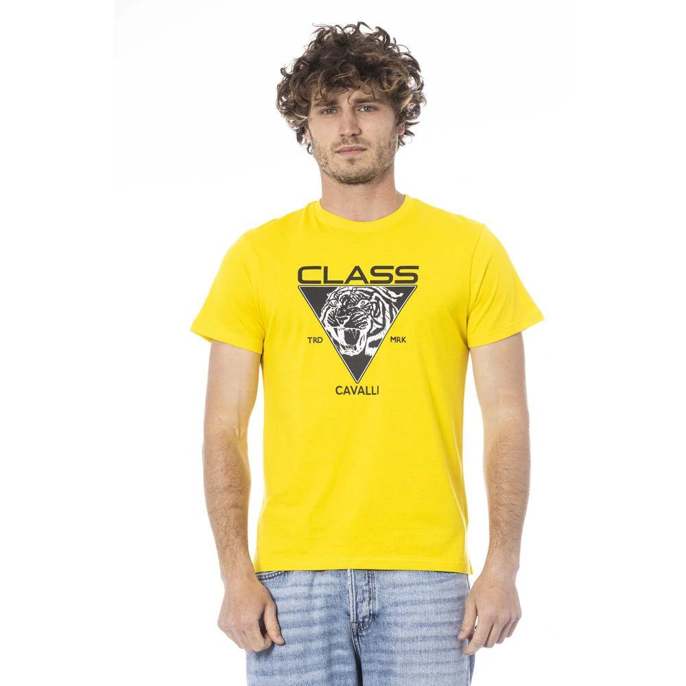 Cavalli Class Yellow Cotton Men T-Shirt by Cavalli Class