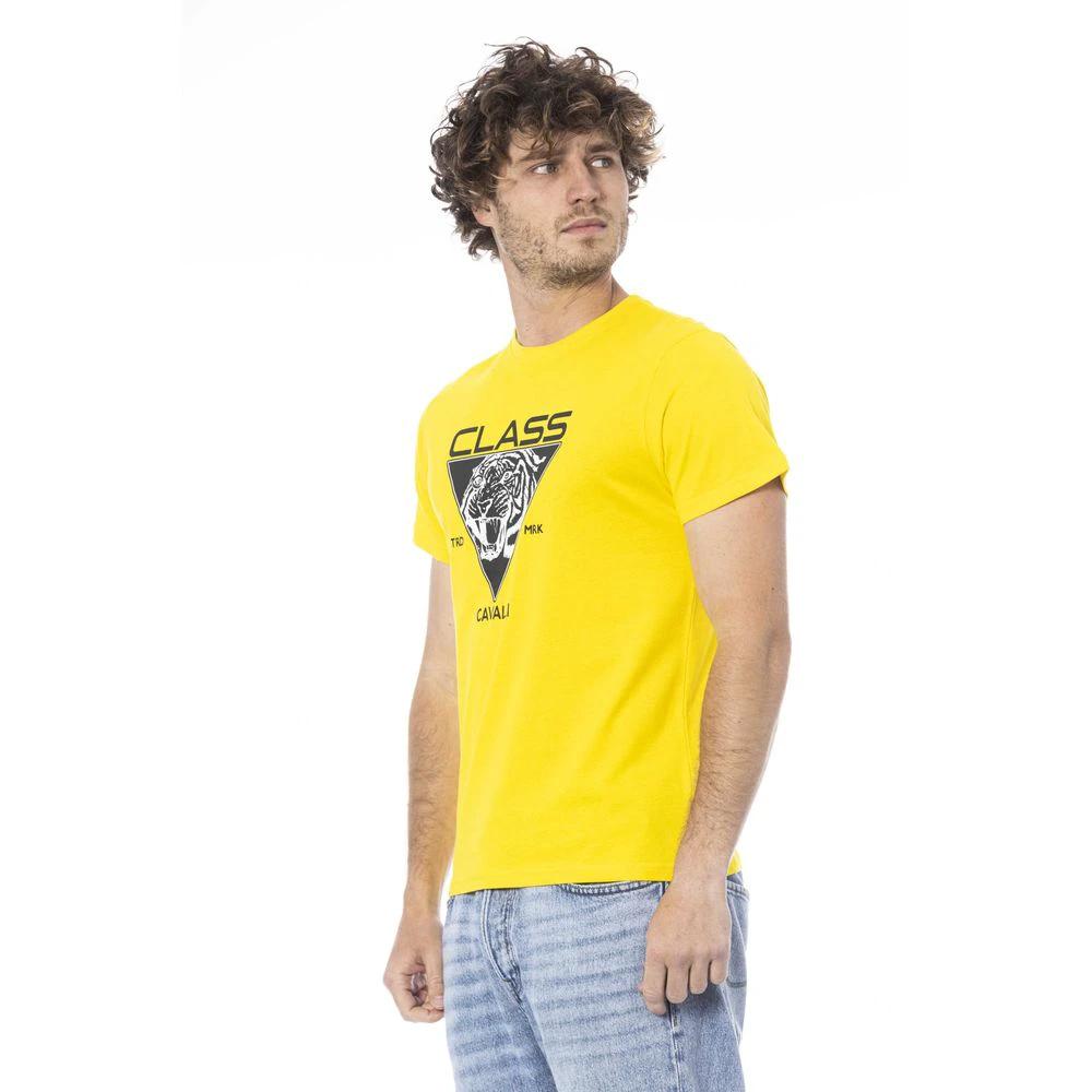 Cavalli Class Yellow Cotton Men T-Shirt by Cavalli Class