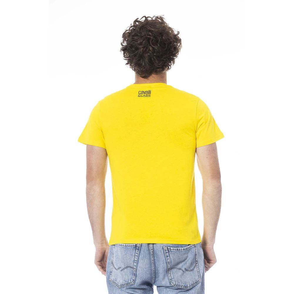 Cavalli Class Yellow Cotton Men T-Shirt by Cavalli Class