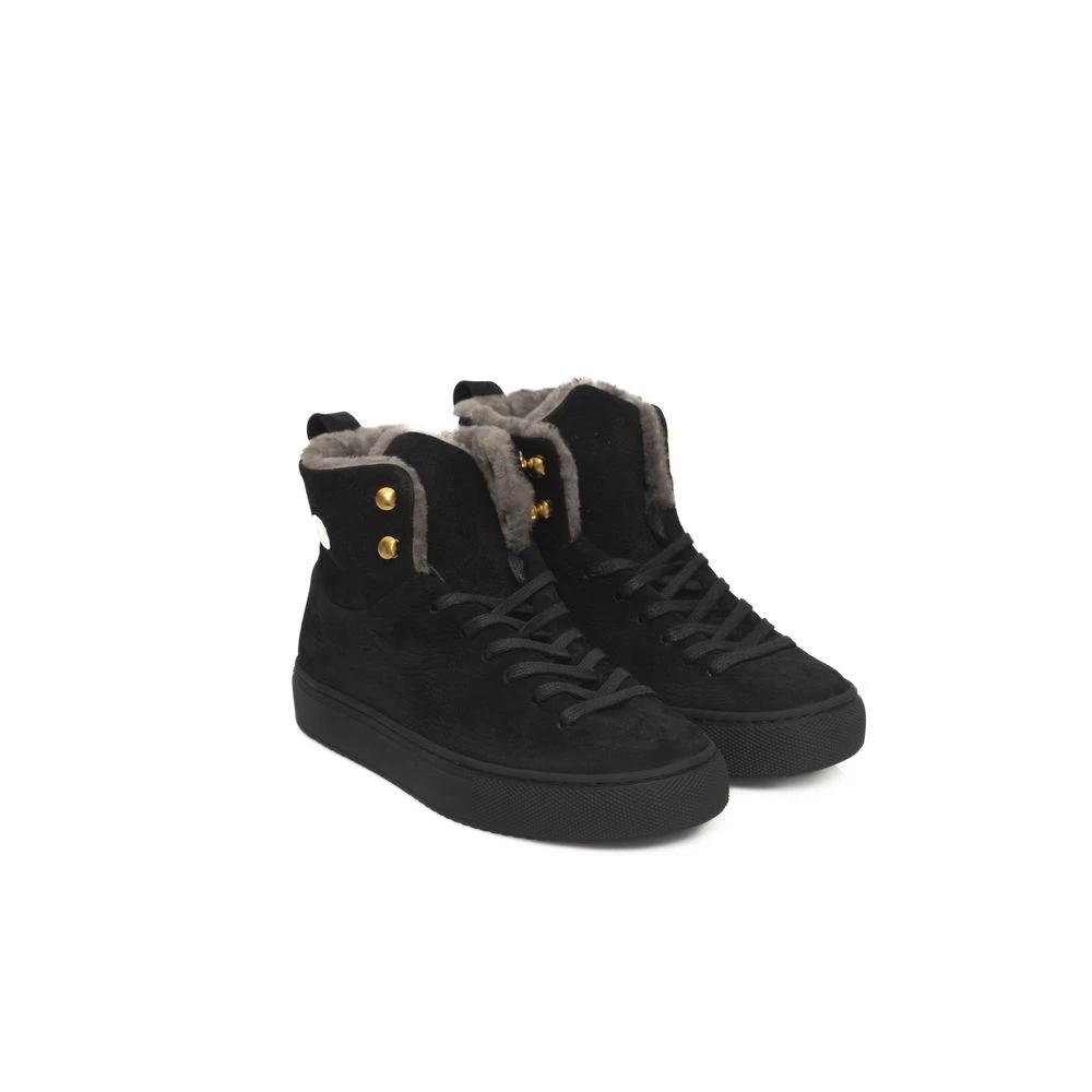 Baskets Cerruti 1881 en cuir de vachette noir pour femmes