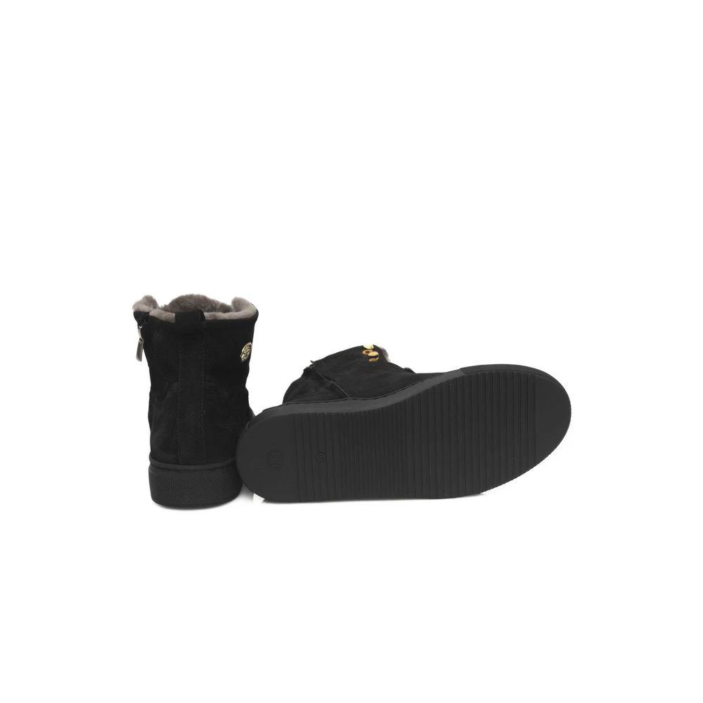 Baskets Cerruti 1881 en cuir de vachette noir pour femmes