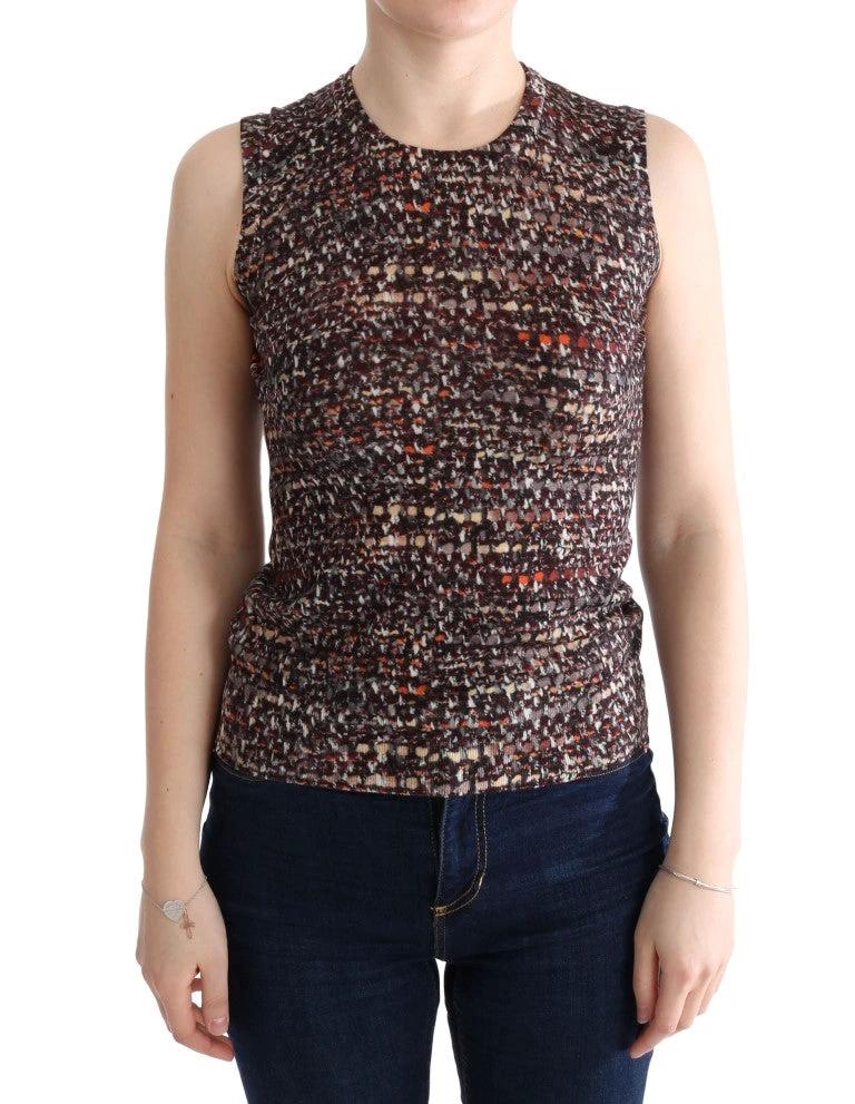 Dolce & Gabbana Multicolor Print Knit Top Wool T-shirt by Dolce & Gabbana