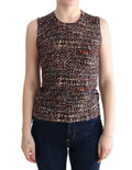 Dolce & Gabbana Multicolor Print Knit Top Wool T-shirt by Dolce & Gabbana