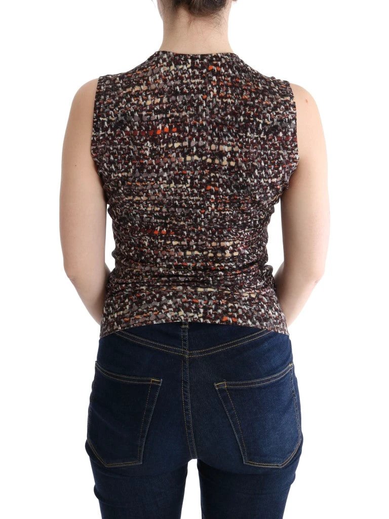 Dolce & Gabbana Multicolor Print Knit Top Wool T-shirt by Dolce & Gabbana