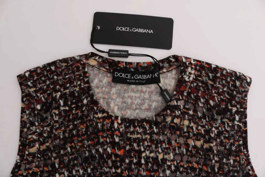 Dolce & Gabbana Multicolor Print Knit Top Wool T-shirt by Dolce & Gabbana