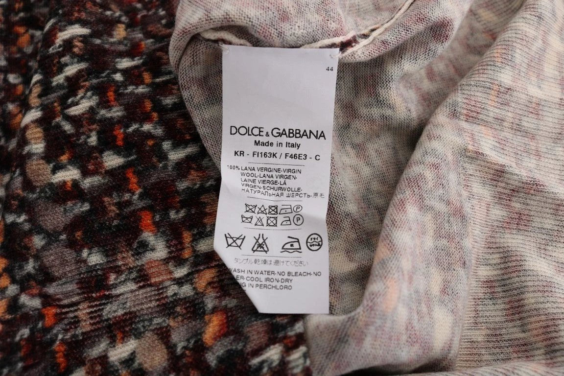 Dolce & Gabbana Multicolor Print Knit Top Wool T-shirt by Dolce & Gabbana